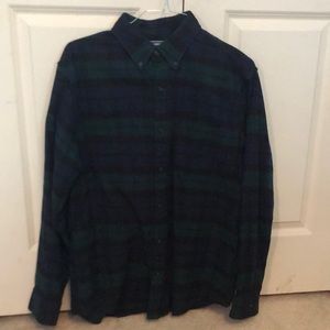 Lands End checkered flannel button down